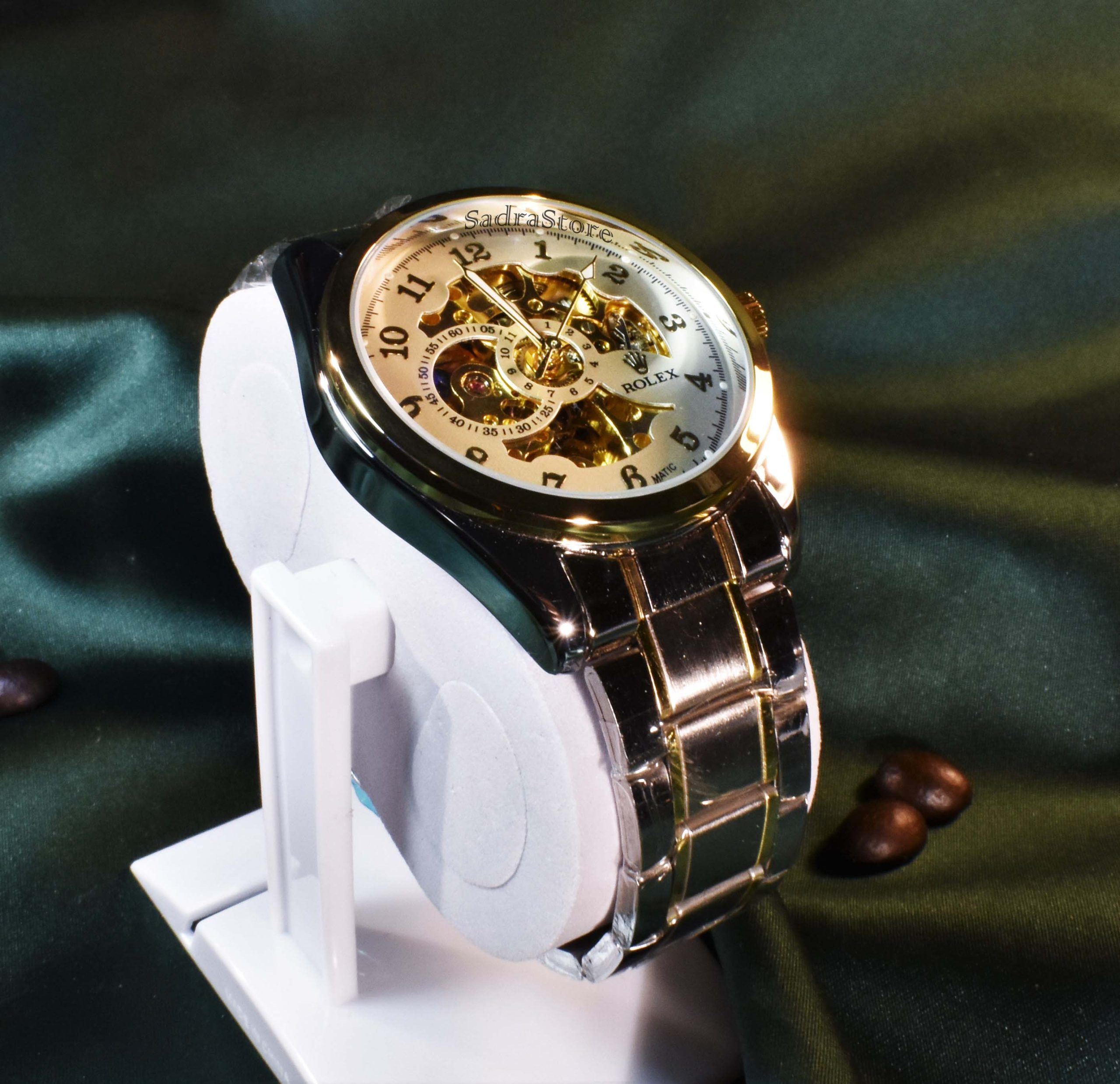 ROLEX WATCH AUTOMATIC اتوماتیک گوکی رولکس اتومات بانشانگرهای عددی ** قاب و بند دورنگ ** شیشه کریستال رنگی (( اتمام موجودی )) - Image 4