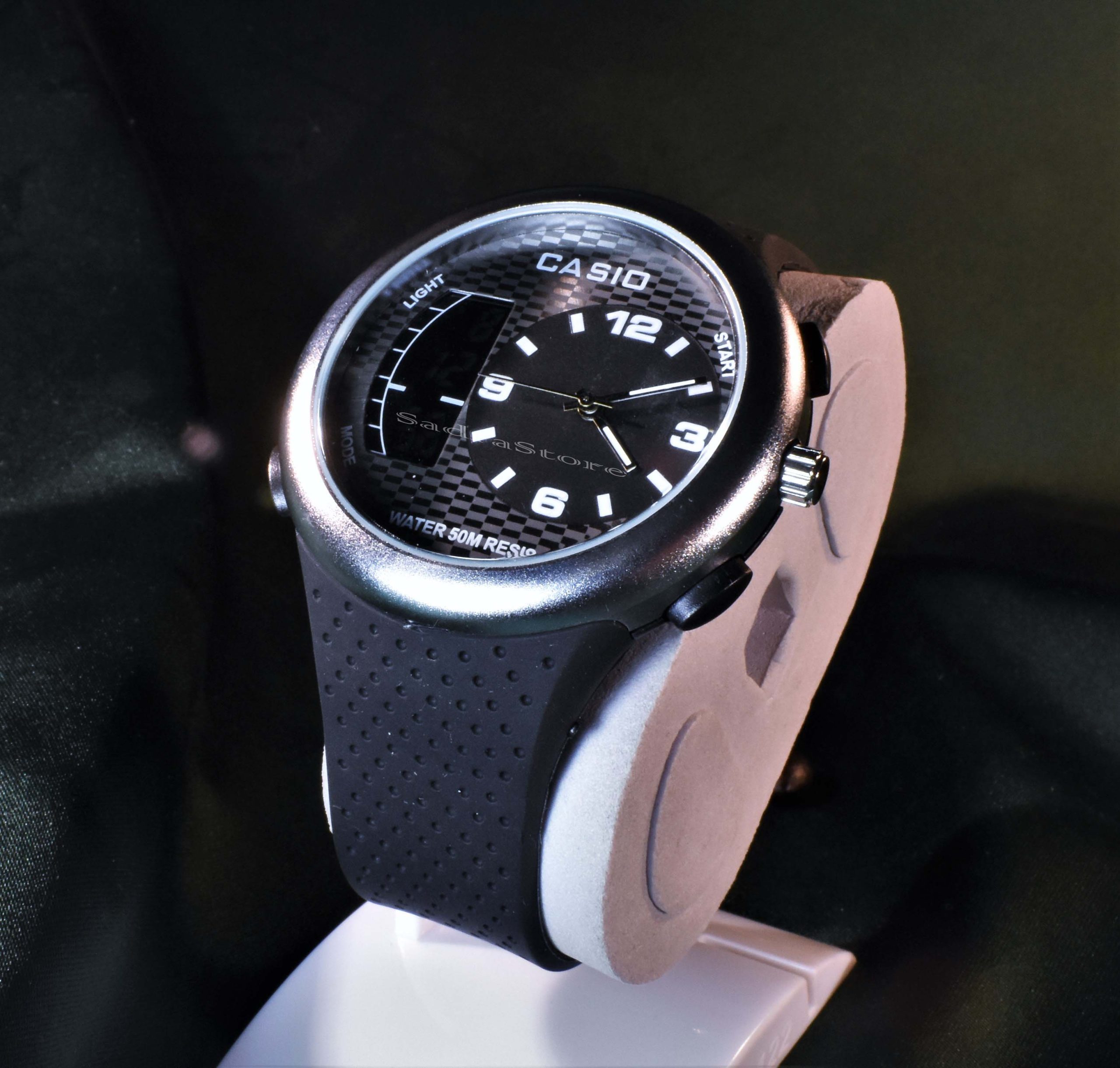 CASIO 8039 جدید دوزمانه کاسیو دوزمانه ،، قاب فلزی با دور شیشه نقره ای ،، فول امکانات ،، - Image 4