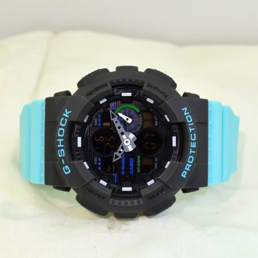 CASIO G-SHOCK HSD – 010 کاسیو جی شاک هیدرولیک دیجیتال بدون کوگ رنگ بند آبی روشن - Image 5