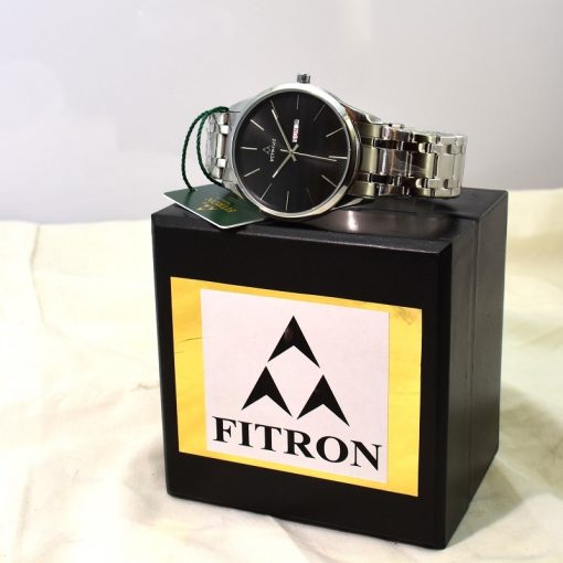 فیترون FITRON NO:9326M اورجینال ژاپن کلاسیک **نقره ای صفحه مشکی ** دو تقویم تاریخ روز شمار و ایام هفته لاتین و عربی - Image 11