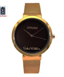 سیتیزن CITIZEN MF-1382 کلاسیک مهندسی موتور ژاپن رنگ رزگلد صفحه نسکافه ای