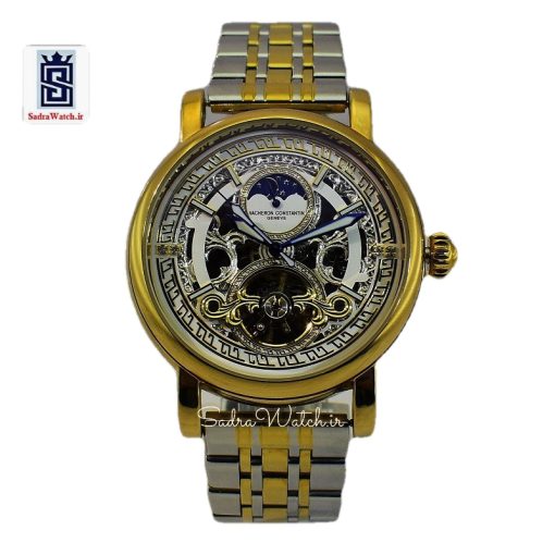 VACHERON CONSTANTIN GENEVE 22K واچرون کنستانتین اتوماتیک مکانیکی (کوکی حرکتی) اسگلتون قلب باز دو رنگ