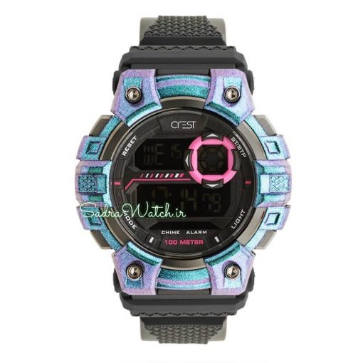 CREST WATCH REF:CR-9507-2 کرست دیجیتالی جدید 2 تایمه ** ضدآب استخری ** فول امکانات