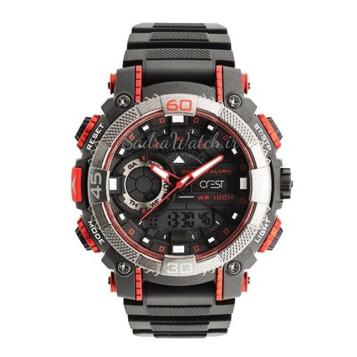 CREST WATCH REF:CR-9509-1 کرست دیجیتالی جدید 2 زمانه ** ضدآب استخری ** فول امکانات