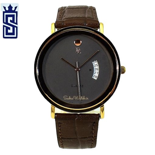 DeLAWRENCE GBX-1088DG DL دلاورنس جدید مردانه ژاپن رنگ قاب طلایی و بند قهوه ای