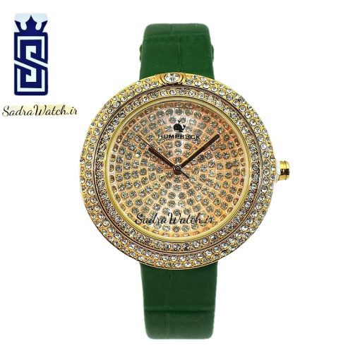 HUMPBUCK  CK-0008 هومپ بوک جدید زنانه موتور ژاپن تمام نگین حلقه نگین دار دور شیشه گردان رنگ بند سبز