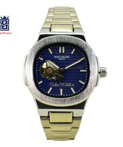 PATEK PHILIPPE S2188G   پتک فیلیپ اتوماتیک کوکی موتور با کیفیت ** صفحه سرمه ای ** درب موتور اسگلتون قلب باز شیشه ای