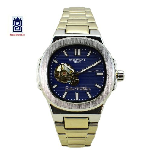 PATEK PHILIPPE S2188G   پتک فیلیپ اتوماتیک کوکی موتور با کیفیت ** صفحه سرمه ای ** درب موتور اسگلتون قلب باز شیشه ای