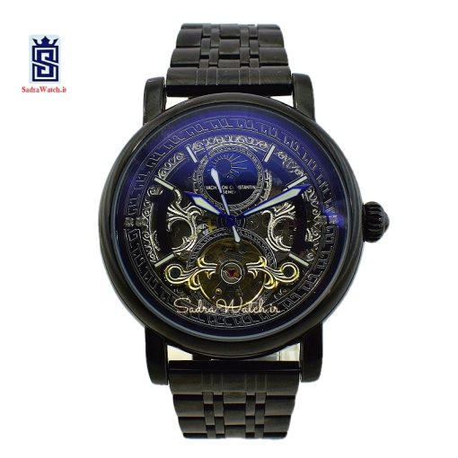 VACHERON CONSTANTIN GENEVE 22K واچرون کنستانتین اتوماتیک مکانیکی (کوکی حرکتی) اسگلتون قلب باز رنگ مشکی
