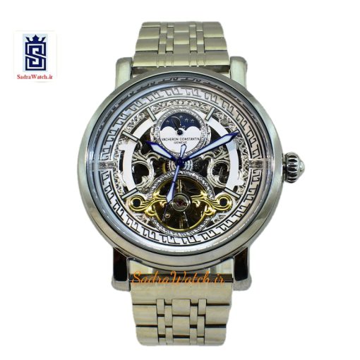 VACHERON CONSTANTIN GENEVE 22K واچرون کنستانتین اتوماتیک مکانیکی (کوکی حرکتی) اسگلتون قلب باز رنگ نقره ای