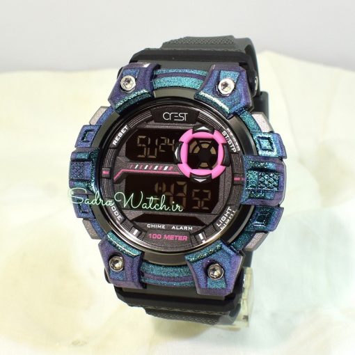 CREST WATCH REF:CR-9507-2 کرست دیجیتالی جدید 2 تایمه ** ضدآب استخری ** فول امکانات - Image 4