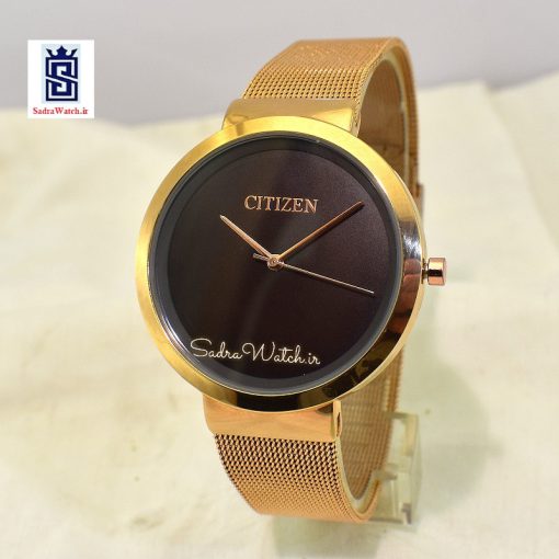 سیتیزن CITIZEN MF-1382 کلاسیک مهندسی موتور ژاپن رنگ رزگلد صفحه نسکافه ای - Image 4