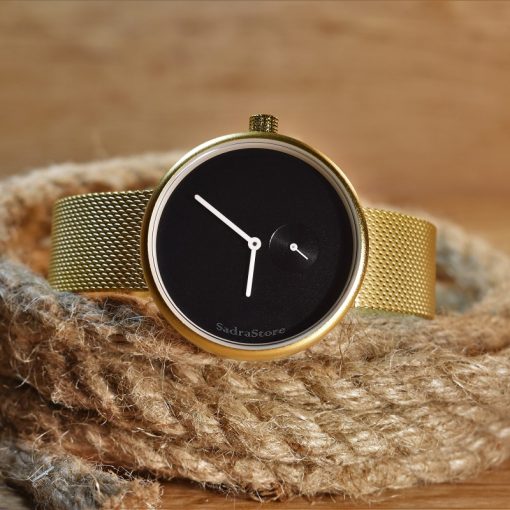 GUCCI WATCH CX89698 گوچی موتور ژاپن 2 موتوره  ** زیر ثانیه فعال ** درب استیل ** رنگ بسیارزیبای طلایی - Image 3