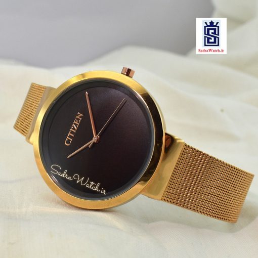 سیتیزن CITIZEN MF-1382 کلاسیک مهندسی موتور ژاپن رنگ رزگلد صفحه نسکافه ای - Image 3
