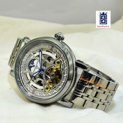 VACHERON CONSTANTIN GENEVE 22K واچرون کنستانتین اتوماتیک مکانیکی (کوکی حرکتی) اسگلتون قلب باز رنگ نقره ای - Image 3