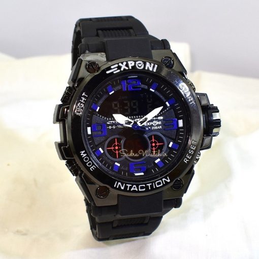 EXPONI 3278 SPORT طرح جدید ضدآب اگسپونی دو زمانه * آنتی مغناطیس فول امکانات * مشکی * درب استیل - Image 4