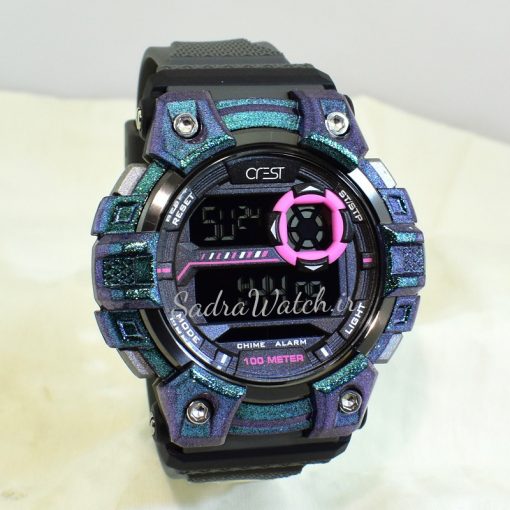 CREST WATCH REF:CR-9507-2 کرست دیجیتالی جدید 2 تایمه ** ضدآب استخری ** فول امکانات - Image 2