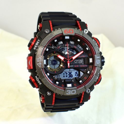 CREST WATCH REF:CR-9509-1 کرست دیجیتالی جدید 2 زمانه ** ضدآب استخری ** فول امکانات - Image 2