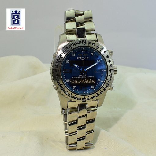 برایتلینگ  2 زمانه ** BREITLING VB5510-XB55 جدید موتور ژاپن * شیشه سافایر کریستال * تاچیمتردور صفحه متحرک دستی گردان - Image 2