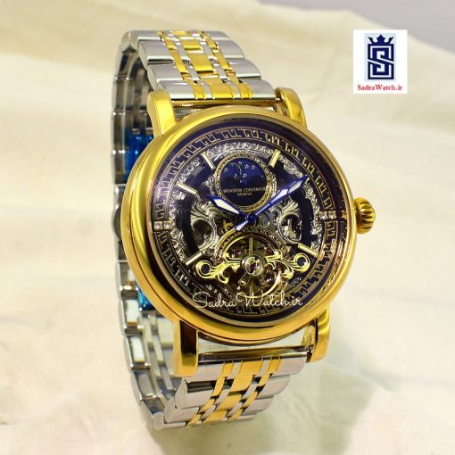 VACHERON CONSTANTIN GENEVE 22K واچرون کنستانتین اتوماتیک مکانیکی (کوکی حرکتی) اسگلتون قلب باز دو رنگ - Image 2