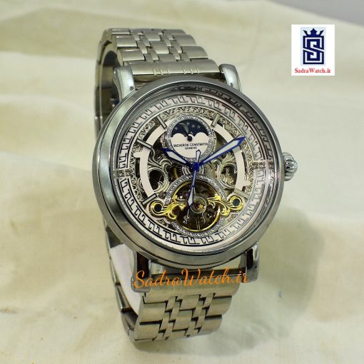 VACHERON CONSTANTIN GENEVE 22K واچرون کنستانتین اتوماتیک مکانیکی (کوکی حرکتی) اسگلتون قلب باز رنگ نقره ای - Image 2