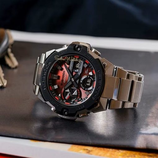 کاسیو جی شاک CASIO G-SHOCK GST-B400 هیدرولیک دیجیتال صفحه زرشکی - Image 5