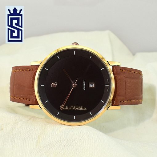 DeLAWRENCE GBX-1071DG DL دلاورنس جدید مردانه مهندسی ژاپن رنگ قاب طلایی و صفحه و بند  قهوه ای - Image 5