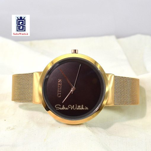 سیتیزن CITIZEN MF-1382 کلاسیک مهندسی موتور ژاپن رنگ رزگلد صفحه نسکافه ای - Image 5