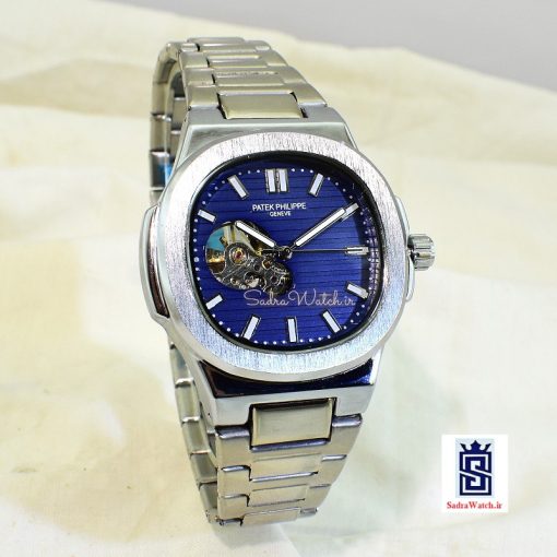 PATEK PHILIPPE S2188G   پتک فیلیپ اتوماتیک کوکی موتور با کیفیت ** صفحه سرمه ای ** درب موتور اسگلتون قلب باز شیشه ای - Image 2