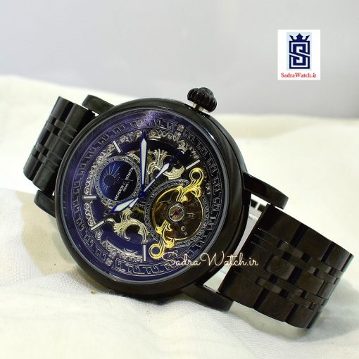 VACHERON CONSTANTIN GENEVE 22K واچرون کنستانتین اتوماتیک مکانیکی (کوکی حرکتی) اسگلتون قلب باز رنگ مشکی - Image 3
