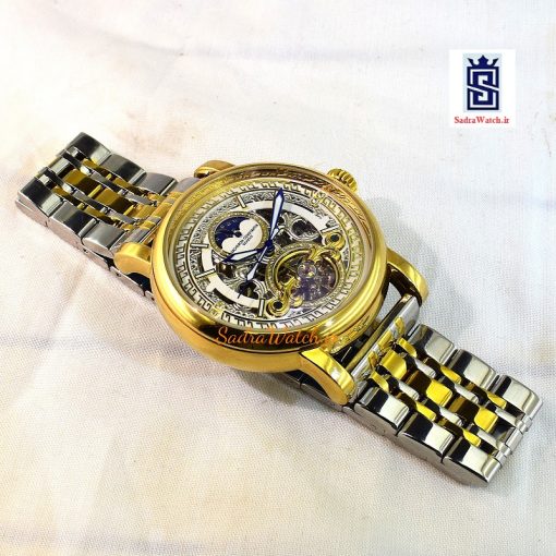 VACHERON CONSTANTIN GENEVE 22K واچرون کنستانتین اتوماتیک مکانیکی (کوکی حرکتی) اسگلتون قلب باز دو رنگ - Image 5