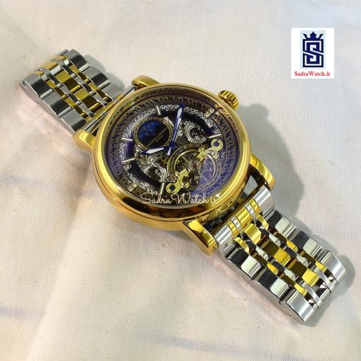 VACHERON CONSTANTIN GENEVE 22K واچرون کنستانتین اتوماتیک مکانیکی (کوکی حرکتی) اسگلتون قلب باز دو رنگ - Image 5