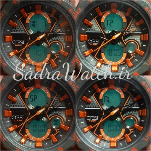 CREST WATCH REF:CR-9514-3 کرست دیجیتالی جدید 3 زمانه ** ضدآب استخری ** فول امکانات - Image 6