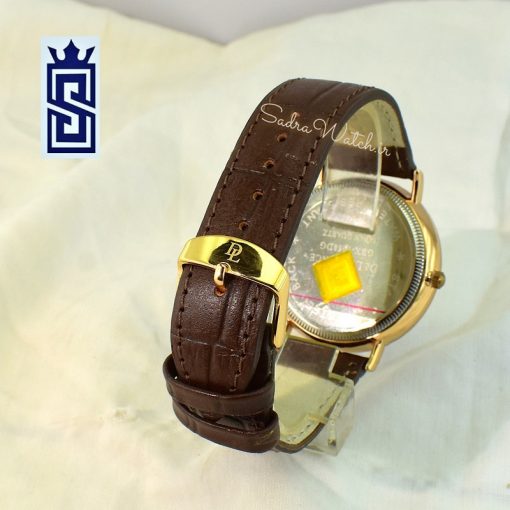 DeLAWRENCE GBX-1088DG DL دلاورنس جدید مردانه ژاپن رنگ قاب طلایی و بند قهوه ای - Image 6