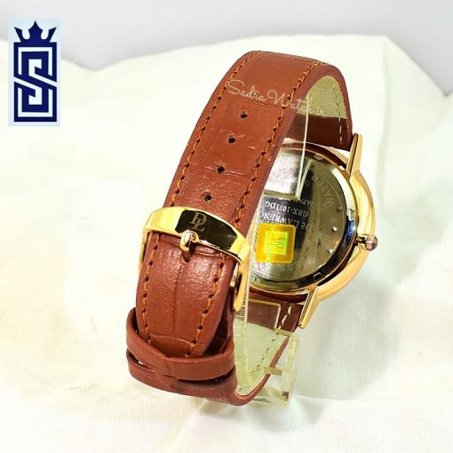 DeLAWRENCE GBX-1071DG DL دلاورنس جدید مردانه مهندسی ژاپن رنگ قاب طلایی و صفحه و بند  قهوه ای - Image 6