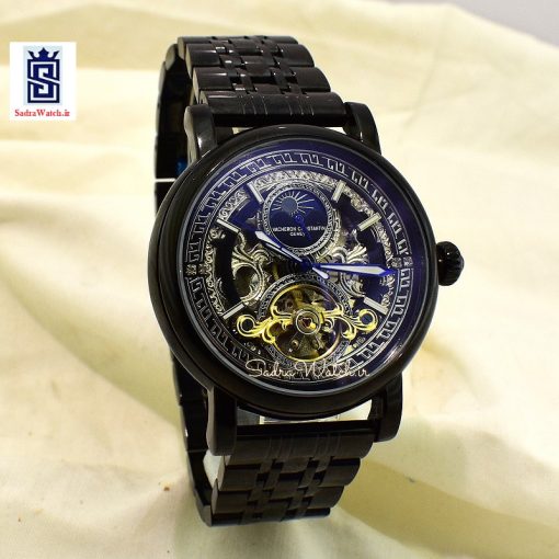 VACHERON CONSTANTIN GENEVE 22K واچرون کنستانتین اتوماتیک مکانیکی (کوکی حرکتی) اسگلتون قلب باز رنگ مشکی - Image 2