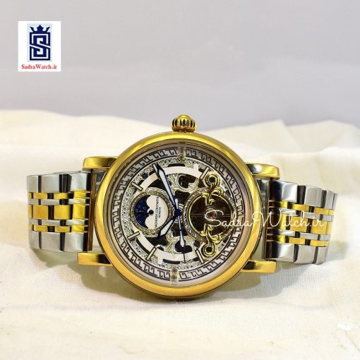 VACHERON CONSTANTIN GENEVE 22K واچرون کنستانتین اتوماتیک مکانیکی (کوکی حرکتی) اسگلتون قلب باز دو رنگ - Image 6