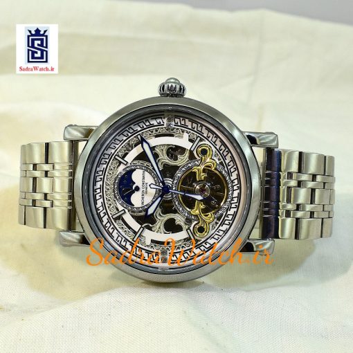VACHERON CONSTANTIN GENEVE 22K واچرون کنستانتین اتوماتیک مکانیکی (کوکی حرکتی) اسگلتون قلب باز رنگ نقره ای - Image 6
