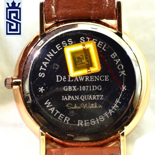 DeLAWRENCE GBX-1071DG DL دلاورنس جدید مردانه مهندسی ژاپن رنگ قاب طلایی و صفحه و بند  قهوه ای - Image 7