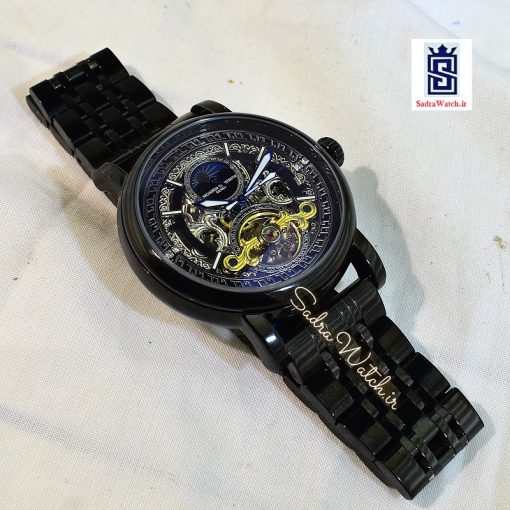 VACHERON CONSTANTIN GENEVE 22K واچرون کنستانتین اتوماتیک مکانیکی (کوکی حرکتی) اسگلتون قلب باز رنگ مشکی - Image 5