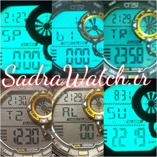 CREST WATCH REF:CR-9502-1 کرست دیجیتالی جدید 2 تایمه ** ضدآب استخری ** فول امکانات - Image 8