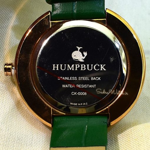 HUMPBUCK  CK-0008 هومپ بوک جدید زنانه موتور ژاپن تمام نگین حلقه نگین دار دور شیشه گردان رنگ بند سبز - Image 7