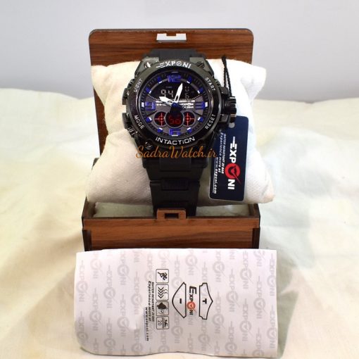EXPONI 3278 SPORT طرح جدید ضدآب اگسپونی دو زمانه * آنتی مغناطیس فول امکانات * مشکی * درب استیل - Image 9