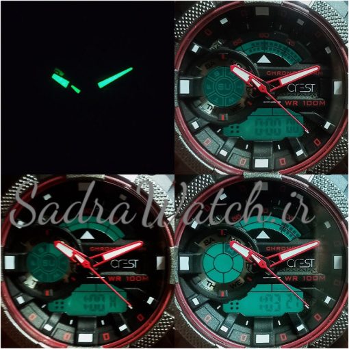 CREST WATCH REF:CR-9509-1 کرست دیجیتالی جدید 2 زمانه ** ضدآب استخری ** فول امکانات - Image 9