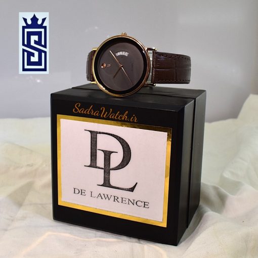 DeLAWRENCE GBX-1088DG DL دلاورنس جدید مردانه ژاپن رنگ قاب طلایی و بند قهوه ای - Image 9