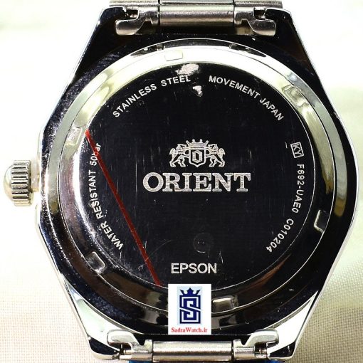 اورینت 2 تقویم ORIENT KY-F692 طرح جدید نقره ای صفحه سفید مشکی نقره ای موتور ژاپن - Image 9