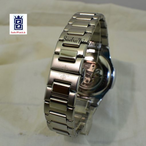 PATEK PHILIPPE S2188G   پتک فیلیپ اتوماتیک کوکی موتور با کیفیت ** صفحه سرمه ای ** درب موتور اسگلتون قلب باز شیشه ای - Image 8