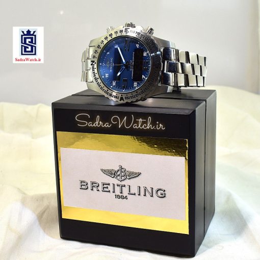 برایتلینگ  2 زمانه ** BREITLING VB5510-XB55 جدید موتور ژاپن * شیشه سافایر کریستال * تاچیمتردور صفحه متحرک دستی گردان - Image 12
