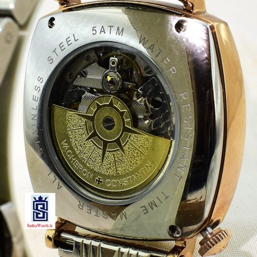 VACHERON CONSTANTIN GENEVE  واچرون کنستانتین اتوماتیک مکانیکی (کوکی حرکتی) اسگلتون قلب باز دو رنگ - Image 8