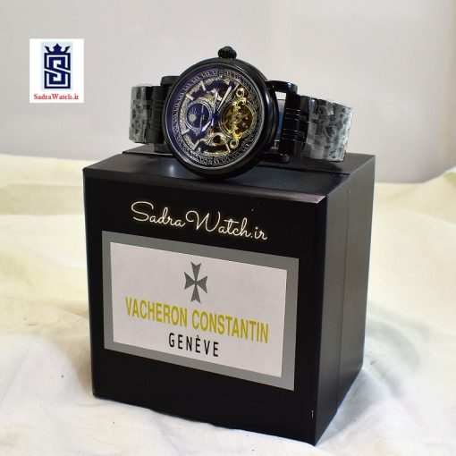 VACHERON CONSTANTIN GENEVE 22K واچرون کنستانتین اتوماتیک مکانیکی (کوکی حرکتی) اسگلتون قلب باز رنگ مشکی - Image 10